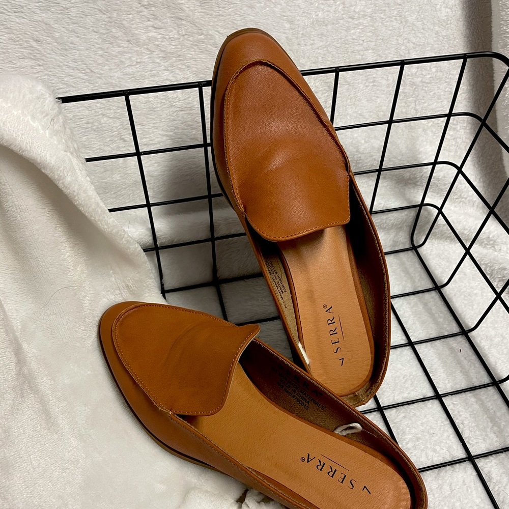Brown Vegan Leather Mules